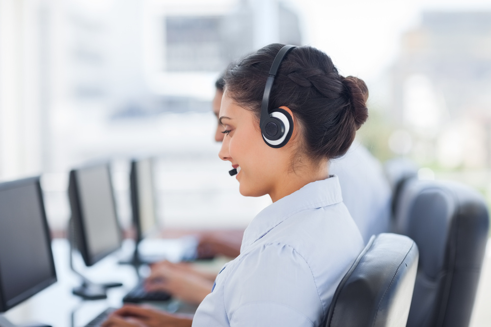  a call center with headset