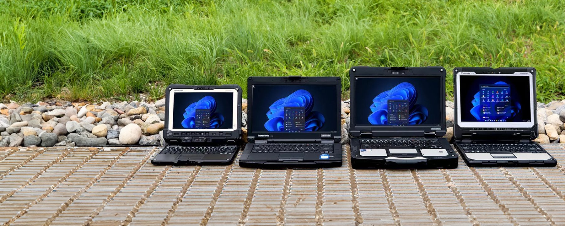 TOUGHBOOK homepage hero with four main unit products, TOUGHBOOK G2, TOUGHBOOK 55, TOUGHBOOK 40 and TOUGHBOOK 33