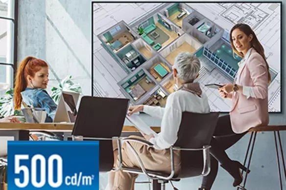 The EQ2 Series displays 4K resolution images at a brightness of 500