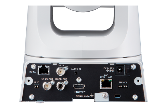 AW-UE100 - White - back view zoomed in view of inputs - 584 x 390 px