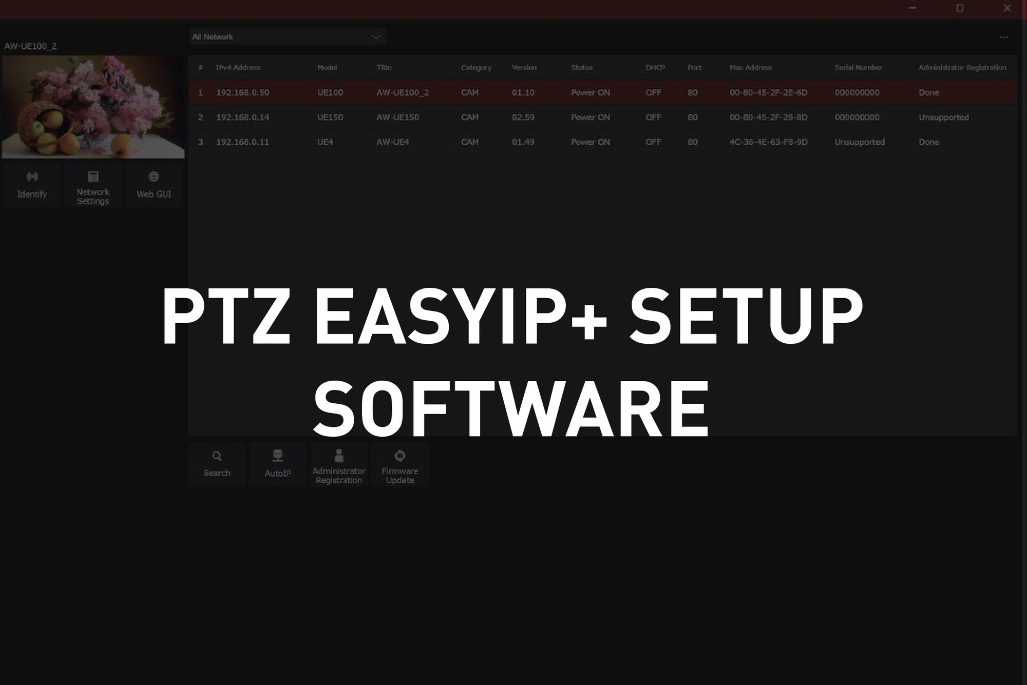 PTZ EasyIP+ Setup Software_Hero Image