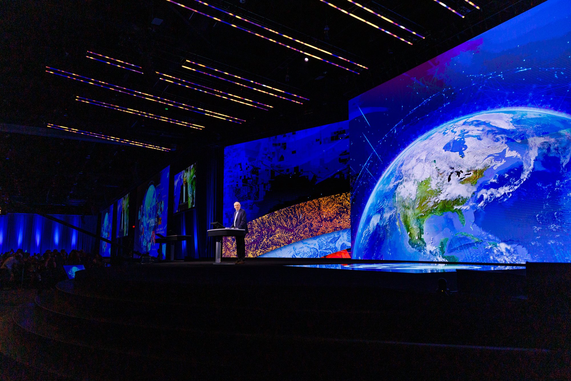 ESRI Conference - Stage with displays run by KAIROS