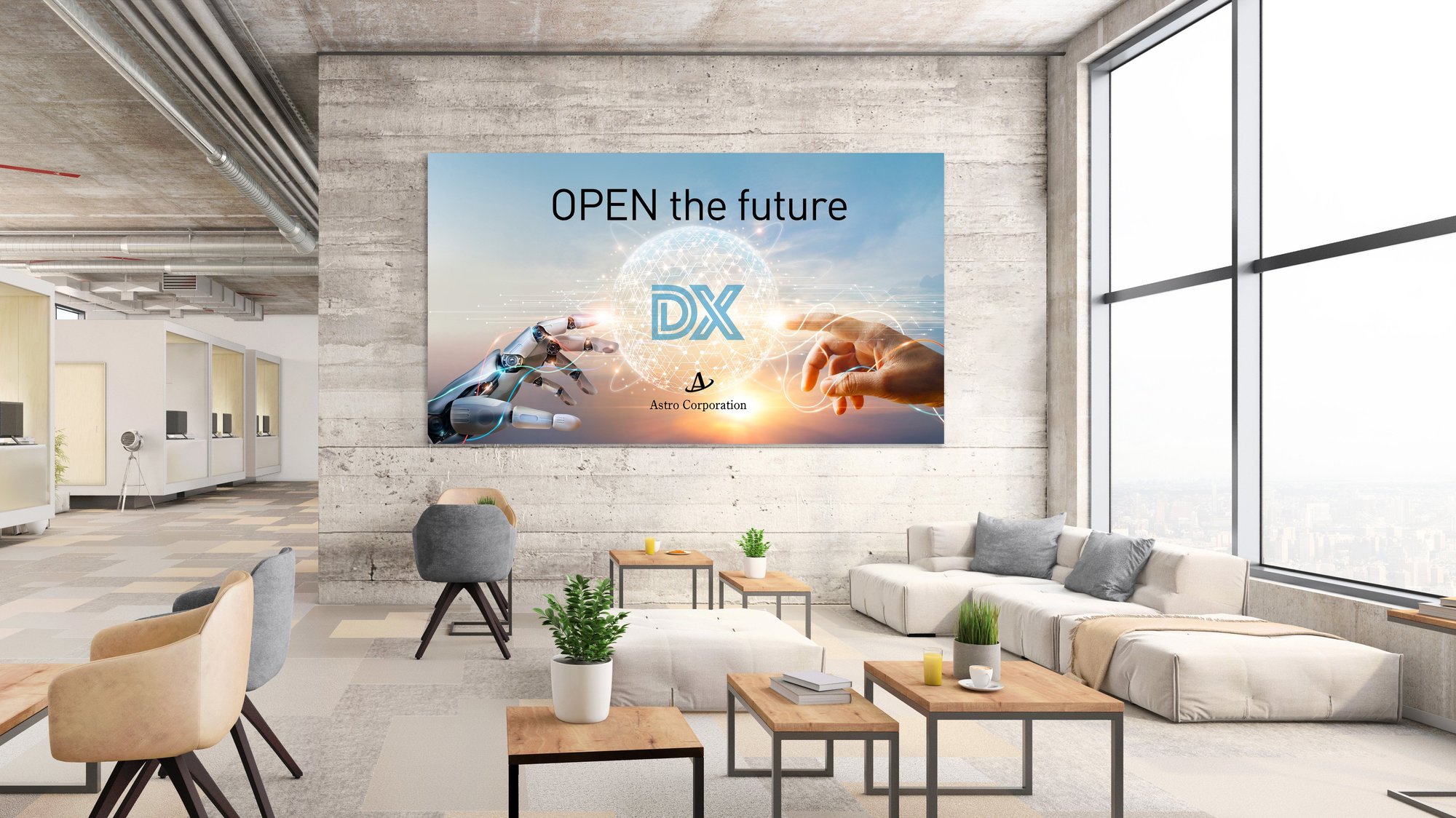 DvLED placed in office lobby entrance