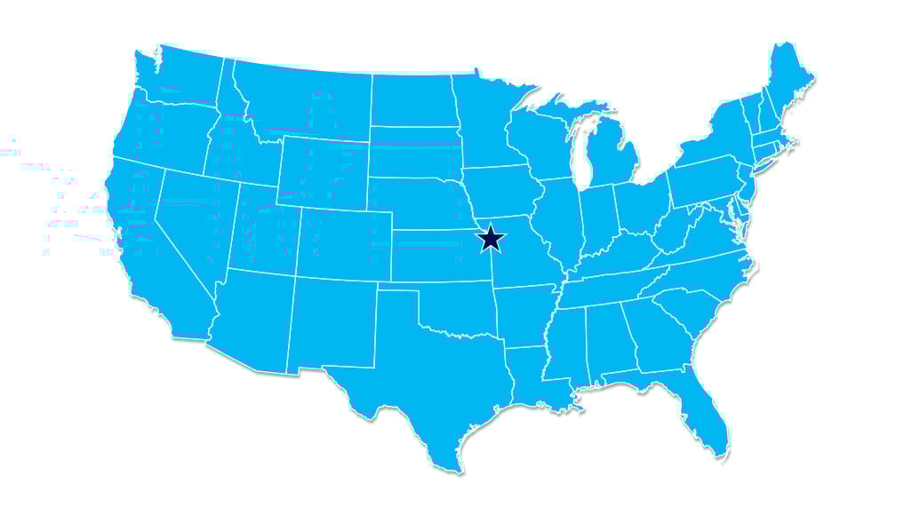 Kansas City HQ on US Map