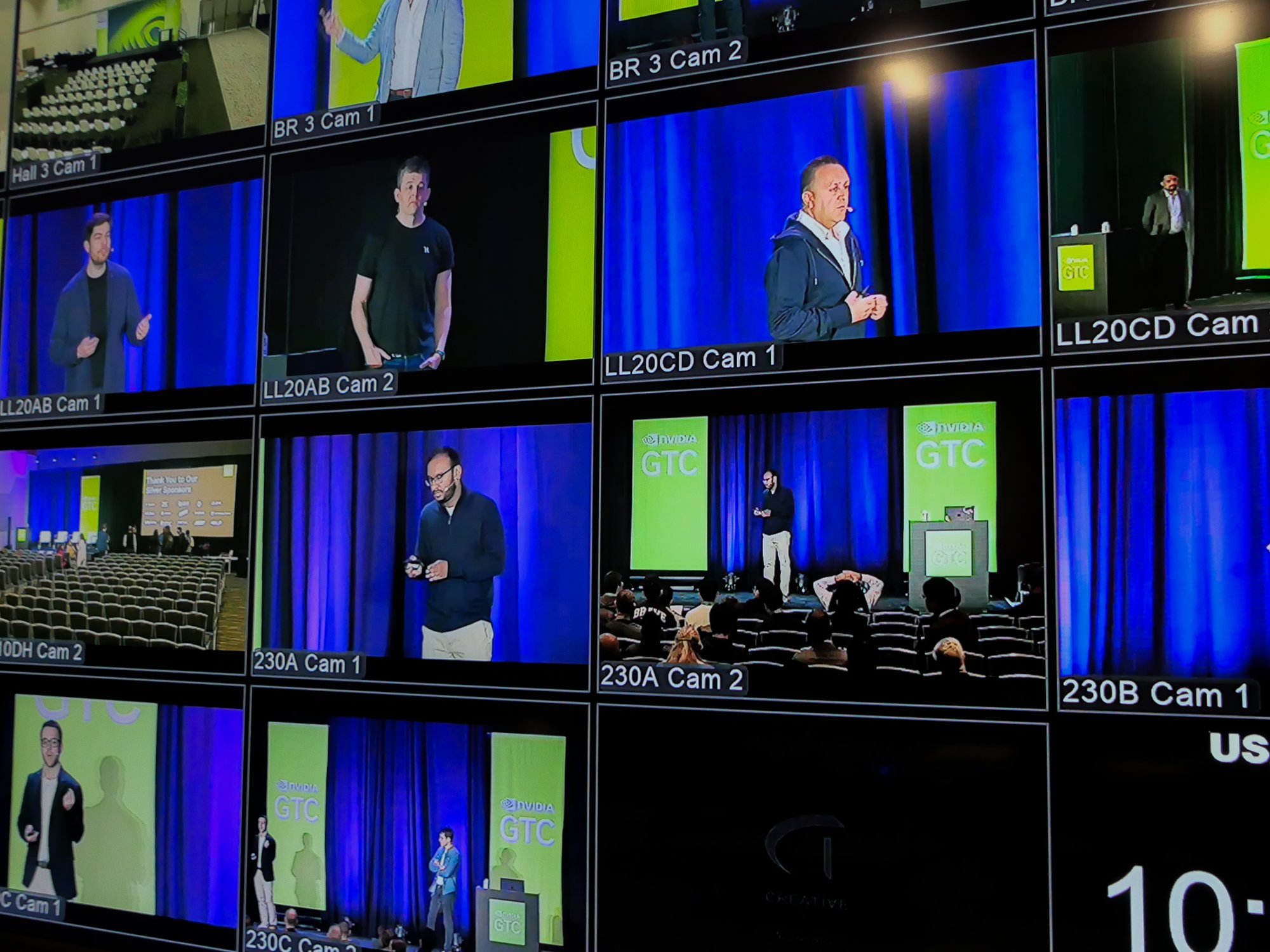 Panasonic and Creative Technology NVIDIA conference camera frames in live stream