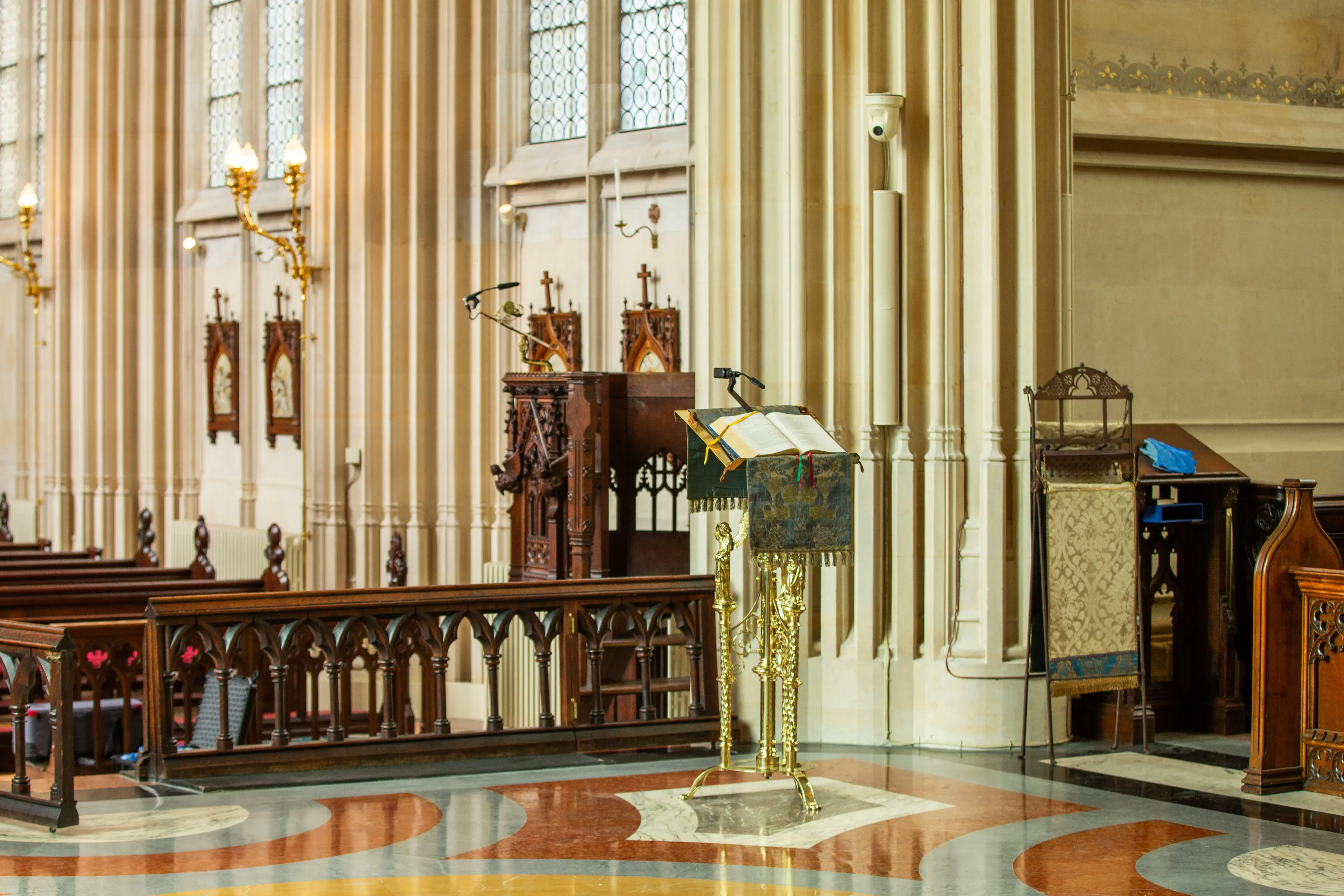 Saint Michael’s Abbey balances tradition and technology in comprehensive AV, IT, and Security system integration with new speakers and PTZ cameras.