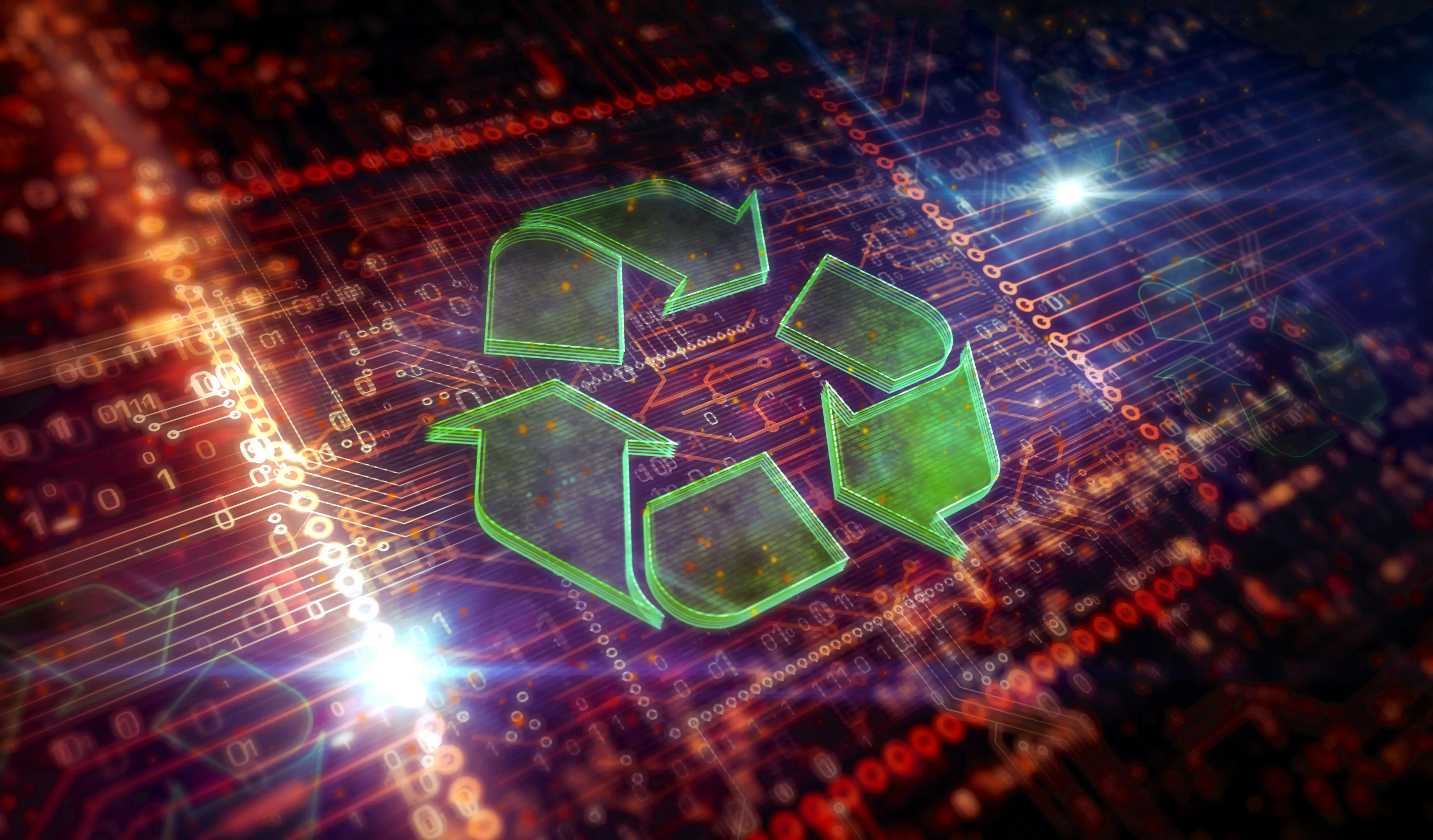 Recycling symbol digital 3d illustration