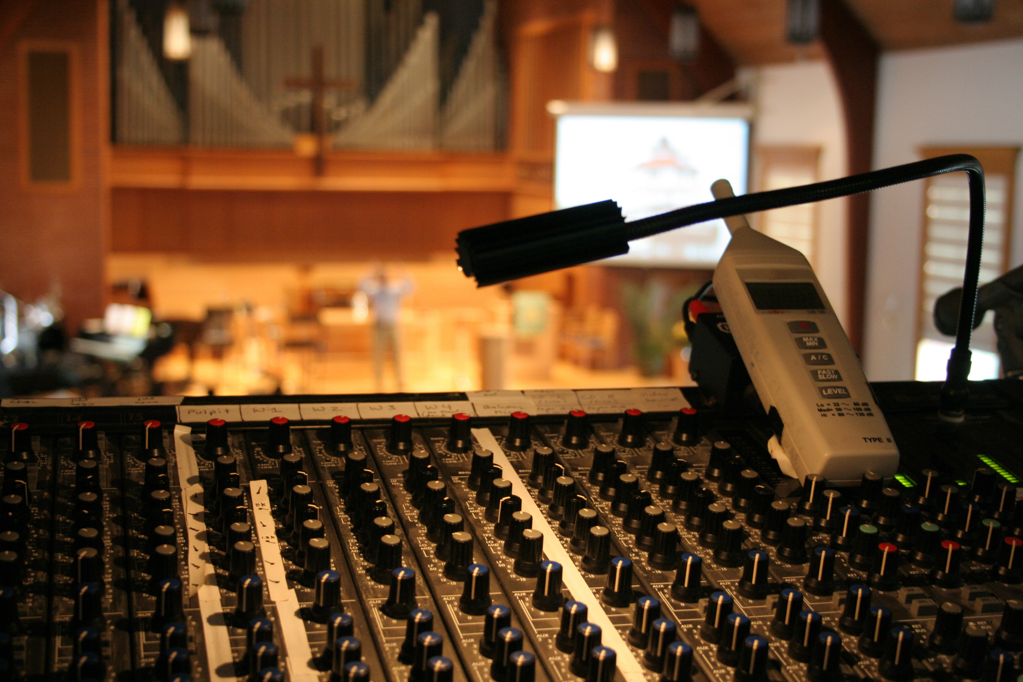 Running sound at a church worship service